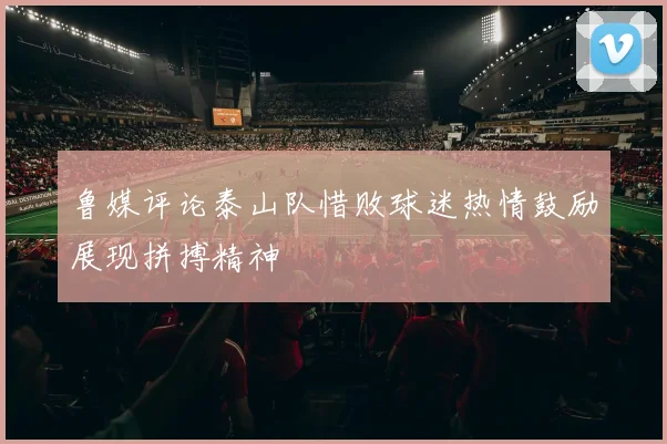 鲁媒评论泰山队惜败球迷热情鼓励展现拼搏精神